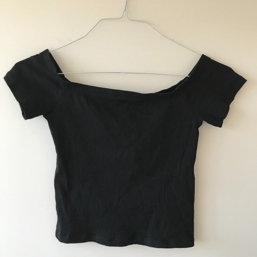 Off the Shoulder Black Top